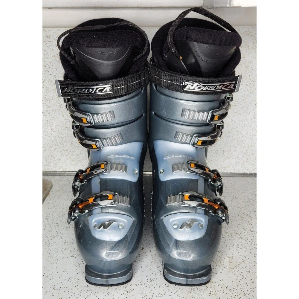 Nordica 28.5 Easy Move 10.5 US Gray Orange Downhill Ski Boots 325mm, Excellent